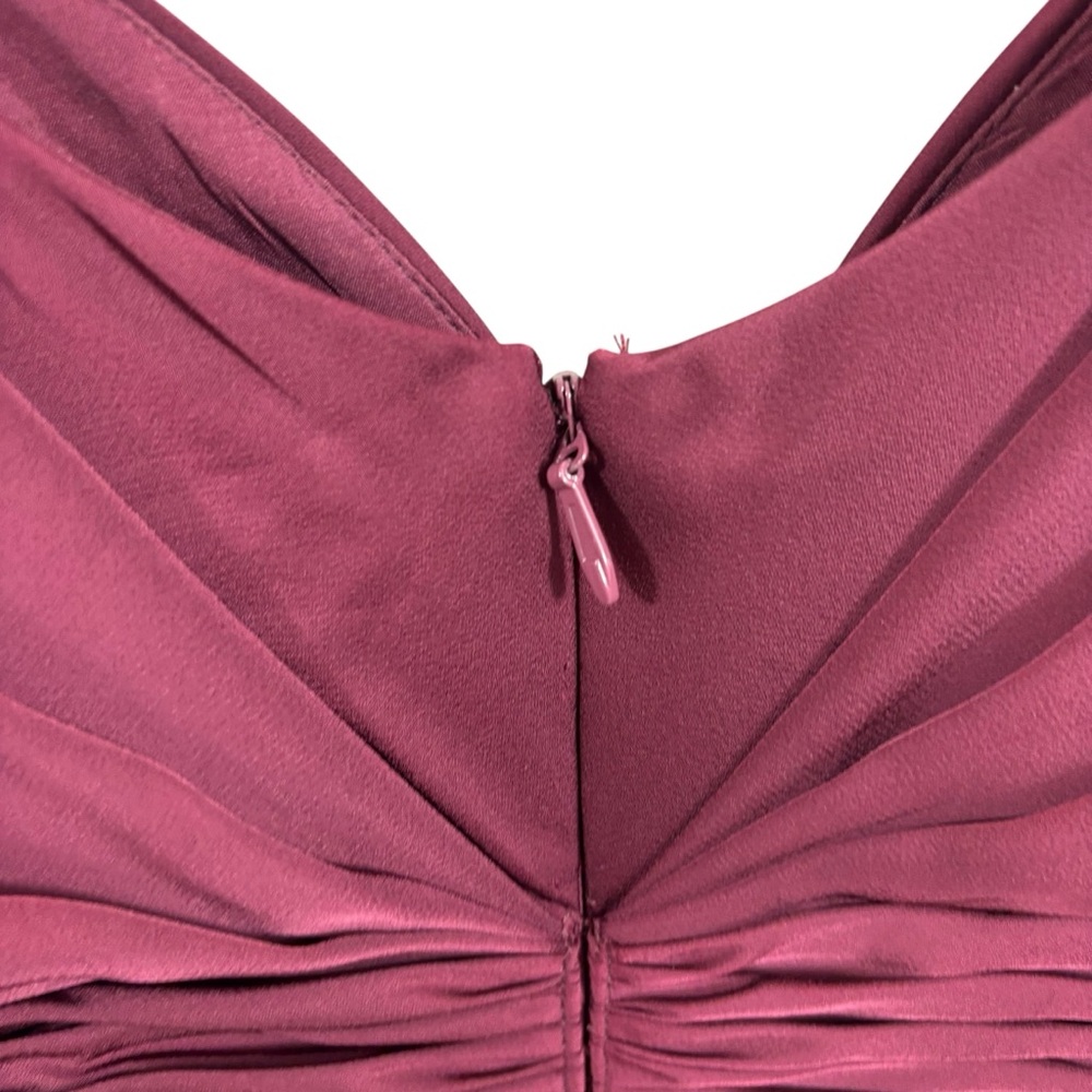 New with Tags AZAZIE LIANNE Burgundy‎ Off the Shoulder Stretch Satin Dress A18 - Picture 10 of 15